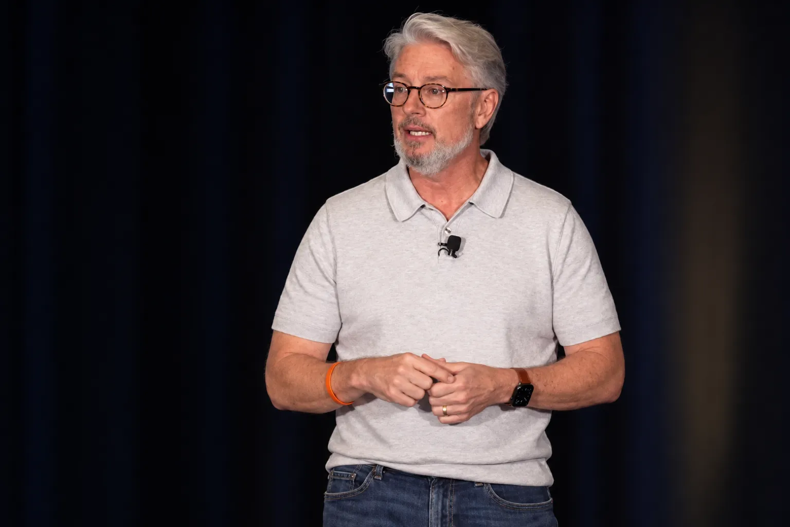 Dan Stewart speaking on stage